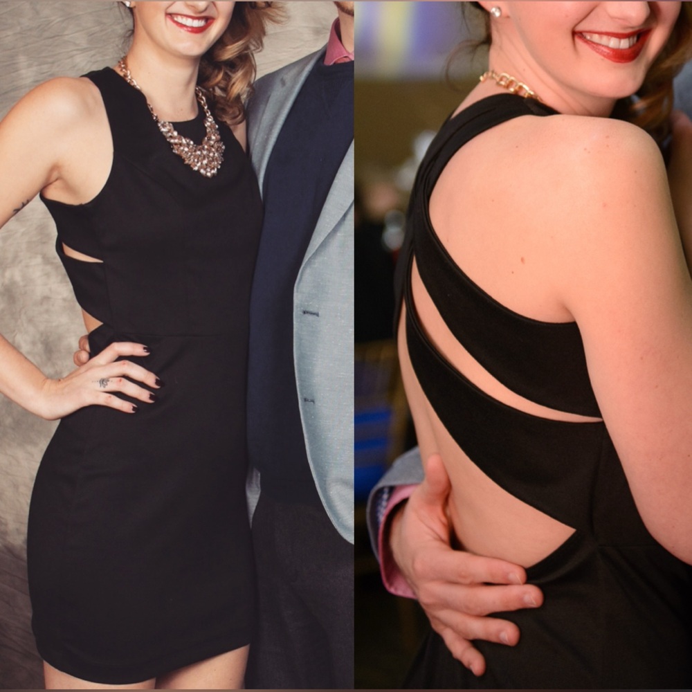 Black Cutout Y2K Bodycon Mini Dress